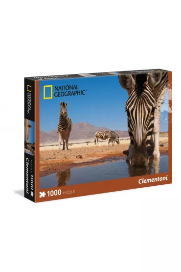 Puzzle 1000 el. Zebra pij�ca wod� Clementoni