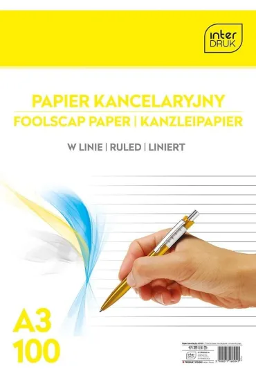 Interdruk Papier kancelaryjny A3 linia 100 kartek