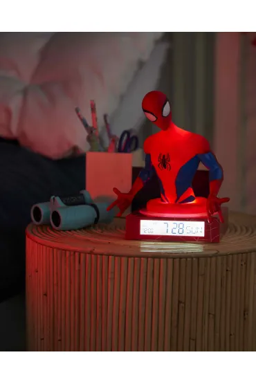 Lampka 3D z budzikiem Spiderman SPD3621