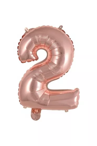 Amscan Balon foliowy mini cyfra 2 r�owe z�oto 37,5x40cm