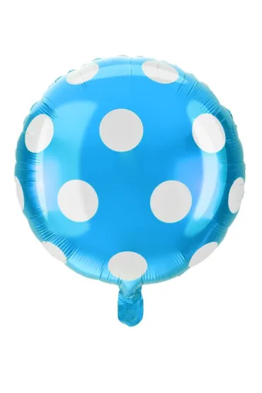 Balon foliowy kropki niebieski