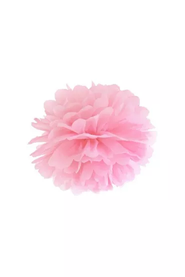 PartyDeco Pompon bibu�owy jasno r�owy 25cm