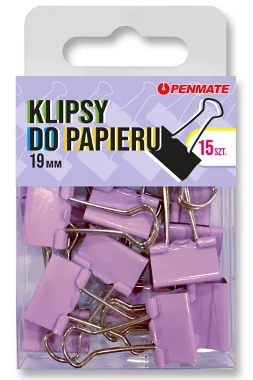 Penmate Klipsy do papieru fioletowe 19 mm
