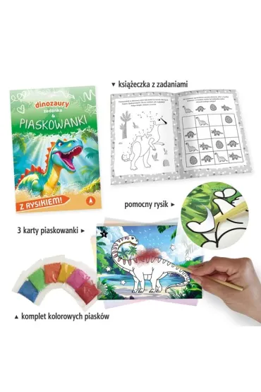 Malowanka 180X260 Dinozaury. Zadanka & piaskowanki SKRZAT 079678 - Wioleta �y�owska