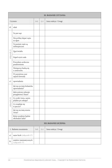 Kwestionariusz diagnostyczny zaburze� mowy ze szczeg�lnym uwzgl�dnieniem afazji i dysartrii dla m�odzie�y i doros�ych Materia�y do badania i arkusz diagnostyczny - Iwona Tomasik, Katarzyna Sz�apa, S�awomir  Wrzesi�ski�