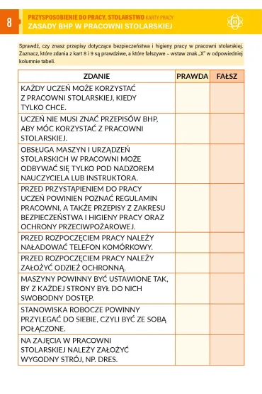 Przysposobienie do pracy Stolarstwo karty pracy dla uczni�w z niepe�nosprawno�ci� intelektualn� - Joanna Hry�, Krystyna  Rapiej
