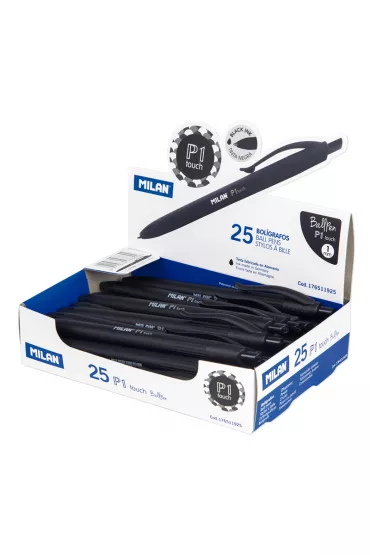 Milan D�ugopis czarny P1 Rubber Touch 25 szt.
