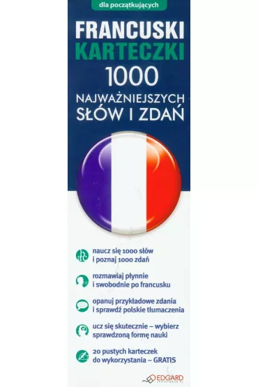 Francuski. Karteczki 1000 najwa�niejszych s��w i zda� dla pocz�tkuj�cych