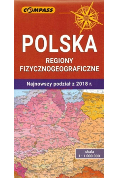 Mapa Polska regiony fizycznogeograficzne 1:1 000 000