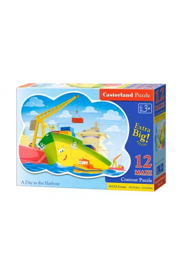 Puzzle maxi 12 el. Dzie� w porcie Castorland