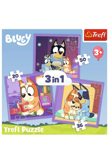Puzzle 3w1 (20+36+50 el.) Poznaj Bluey Trefl