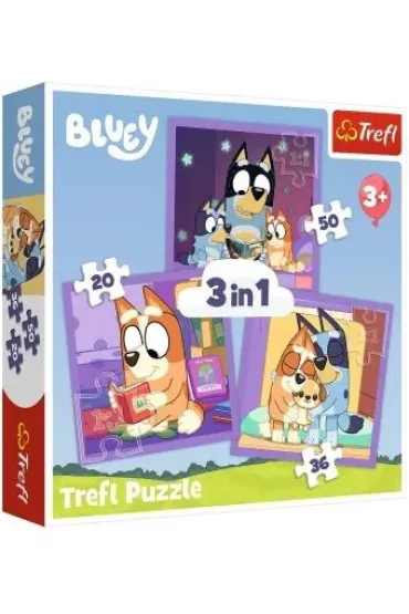 Puzzle 3w1 (20+36+50 el.) Poznaj Bluey Trefl