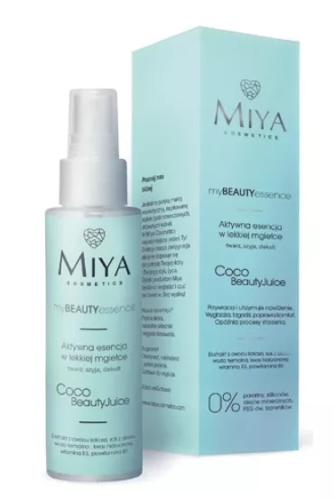 Miya Cosmetics Essence Coco Beauty Juice aktywna esencja w lekkiej mgie�ce twarz szyja dekolt 100 ml