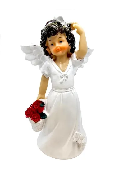 Figurka Anio�ek koszyk z kwiatami 15cm