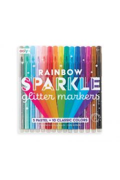 Kolorowe Baloniki Flamastry Rainbow Sparkle Glitter Mark z brokatem