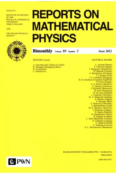 Reports on Mathematical Physics 89/3 2022 - Andrzej Jamio�kowski, Ryszard Mruga�a
