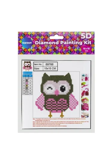 Panta Plast Diamentowa mozaika 5D - Sowa 15x15cm