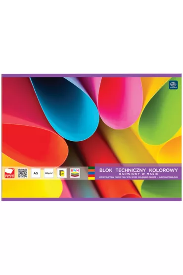 Interdruk Blok techniczny A4 kolorowy barwiony 20k