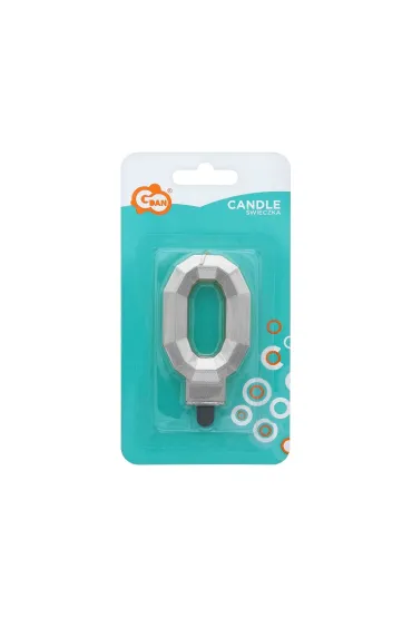 Godan �wieczka Cyfra 0 - Diament metalik 7.6cm