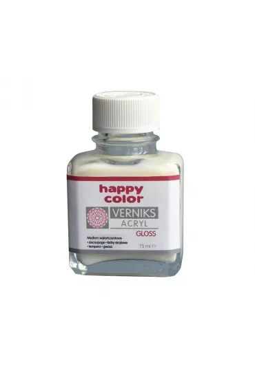 Happy Color Werniks akrylowy GLOSS, przezroczysty b�yszcz�cy, 75 ml