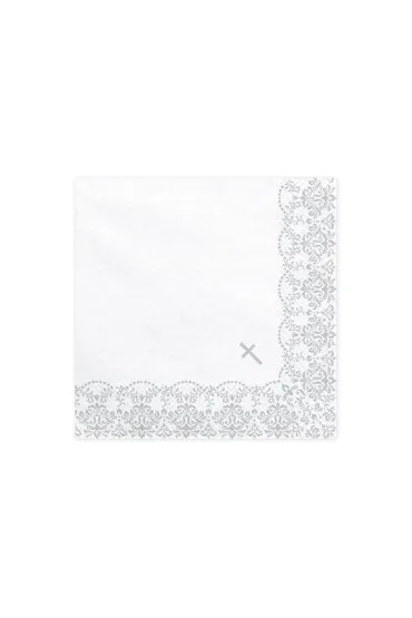 PartyDeco Serwetki Komunijne z ornamentem 33x33 cm