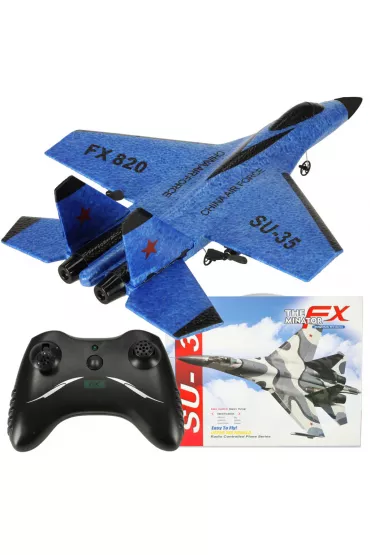 Samolot RC zdalnie sterowany na pilota SU-35 odrzutowiec FX820 niebieski