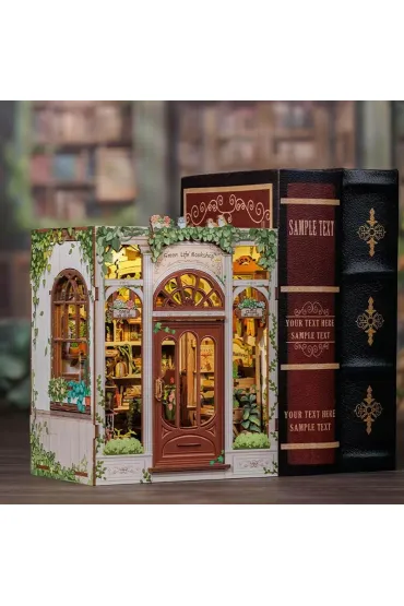 Puzzle Miniaturowy domek mini Book Nook Antykwariat pod zielonym bluszczem Habarri