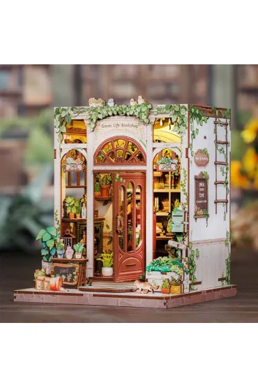 Puzzle Miniaturowy domek mini Book Nook Antykwariat pod zielonym bluszczem Habarri