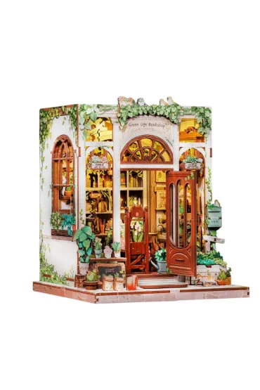 Puzzle Miniaturowy domek mini Book Nook Antykwariat pod zielonym bluszczem Habarri