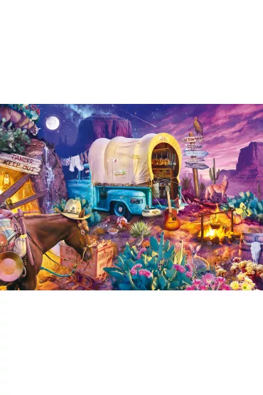 Puzzle 1000 el. PQ Jeff Haynie Biwak na Dzikim Zachodzie Schmidt - Jeff Haynie