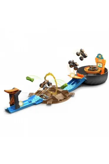 Hot Wheels. Monster Trucks Opona - Kaskaderska arena Zestaw GVK48 Mattel