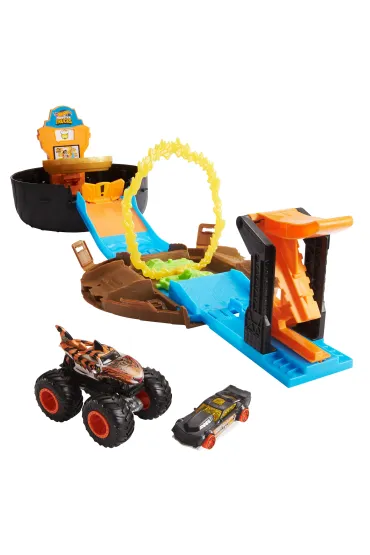 Hot Wheels. Monster Trucks Opona - Kaskaderska arena Zestaw GVK48 Mattel