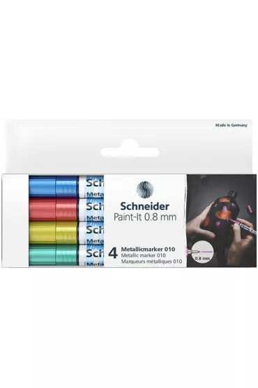 Schneider Marker akrylowy Paint-It Metallic (niebieski, czerowny, ��ty, zielony) 0.8 mm