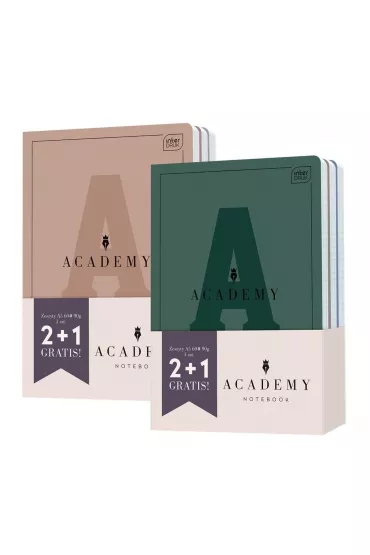 Interdruk Zeszyt A5 Academy kratka 60 kartek 3 szt.
