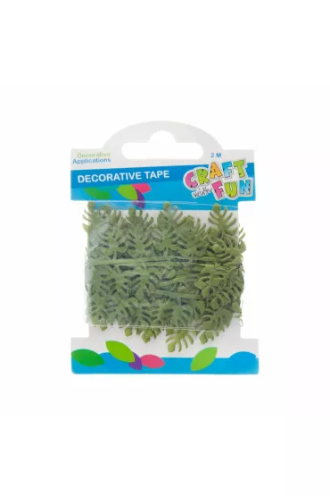 Craft with Fun Ta�ma dekoracyjna - Listki 463487 zielona 2m