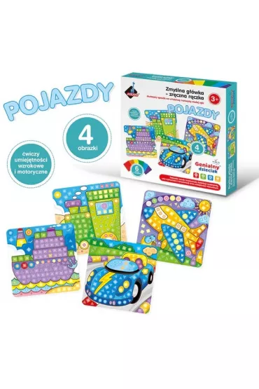 Piankowa wyklejanka. Pojazdy. Zmy�lna g��wka - zr�czna r�czka. Genialny dzieciak Askato