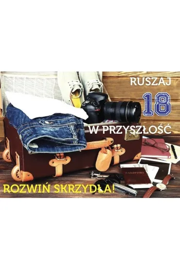 Kukartka Karnet B6 3DV-151 Urodziny 18 Ruszaj w przysz�o��
