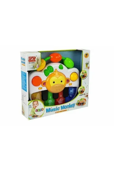 LeanToys Pianinko z ma�pk� z d�wi�kiem i �wiat�em