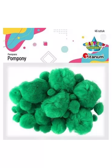 Titanum Pompony akrylowe zielone 45 szt.