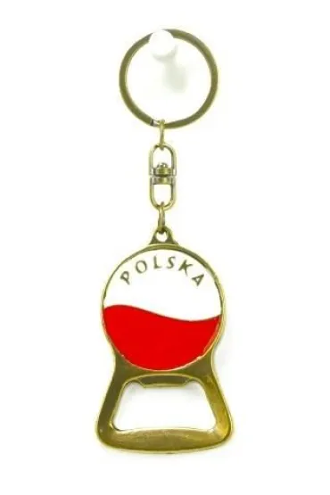 Brelok metalowy Otwieracz z Or�em i Flag� 6cm