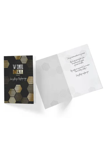 Kukartka Karnet Imieniny - czarno z�oty PR-276