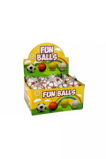 Pi�ka no�na na gumce jojo 6cm bia�a z gwiazdami LeanToys