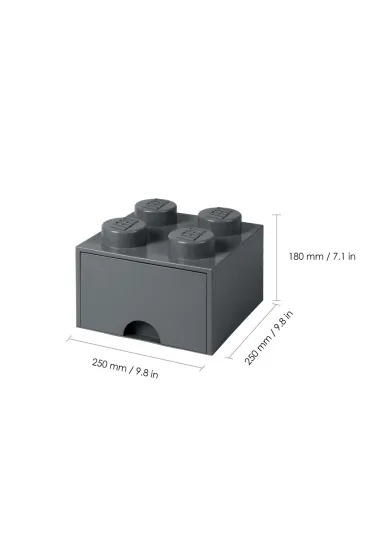 Szuflada klocek LEGO Brick 4 Ciemnoszara