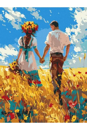 Ideyka Malowanie po numerach - Spacer zakochanych 30x40cm
