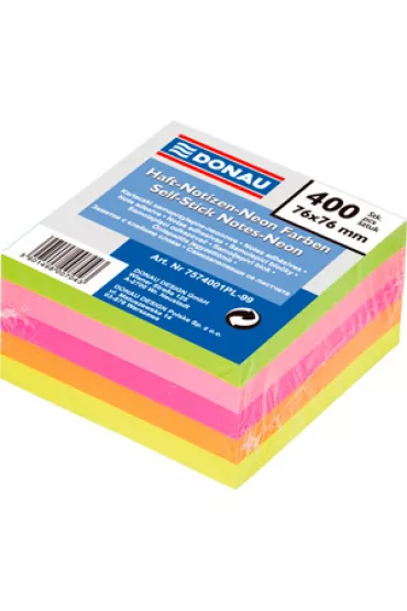 Donau Bloczek kartek samoprzylepnych Neon 76x76 cm, 5 kolor�w 400 kartek