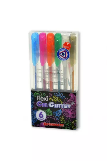 Penmate D�ugopis �elowy Flexi Abra Gel brokatowe 6 szt.