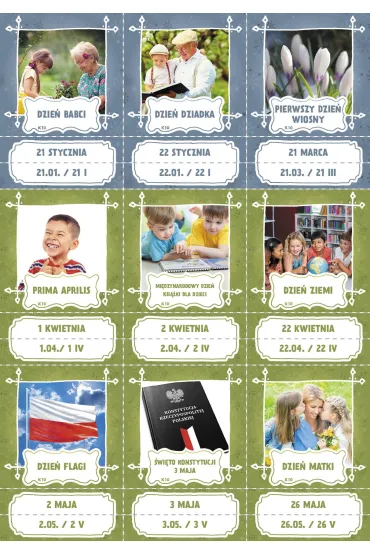 Kolorowy kalendarz. Karty edukacyjne do nauki kalendarza - Olga Pawlik