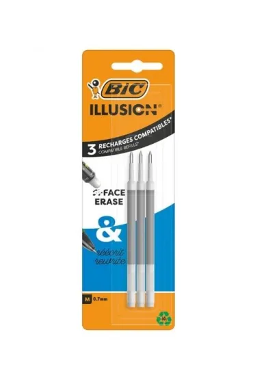 Wk�ad Bic Gel-Ocity Illusion - czarny 3 szt.