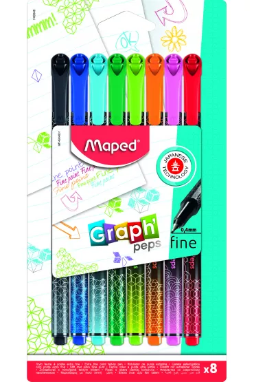 Maped Cienkopis Graph Peps Deco 8 szt.