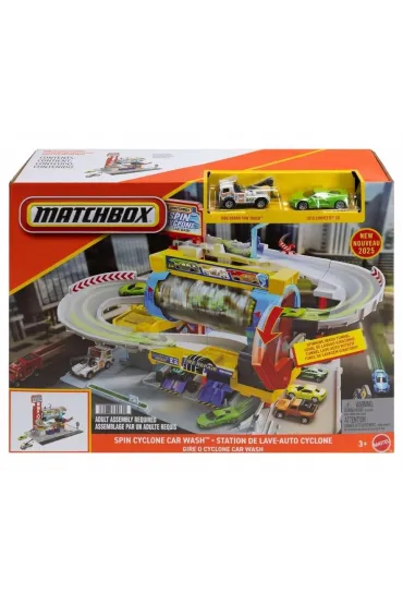 Matchbox. Myjnia Turbo Cyklon z 2 autkami Mattel